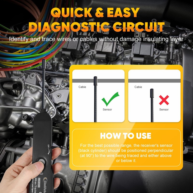 Wire Tracer Electrical,Circuit Tracer,Automotive Electrical Open&Short Finder Circuit Tester,Wire Cable