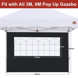 ABCCANOY 2 Packs of 10X10 Canopy Sidewalls with Church, Black