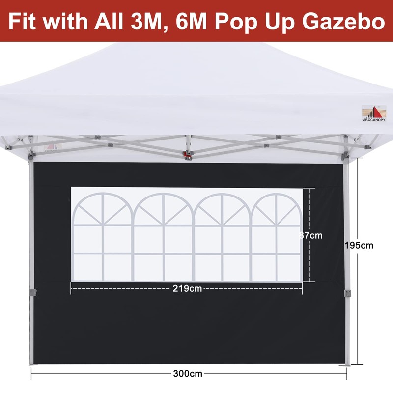 ABCCANOY 2 Packs of 10X10 Canopy Sidewalls with Church, Black