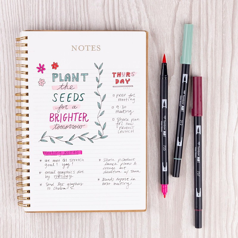 Tombow 56237 Dual Brush Pen Art Markers, Very Berry, 6-Pack