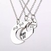 Deluxe 3 Collares De Hermanas Colgantes Regalo Forma Corazón