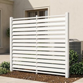 5 Ft x 4 Ft Air Conditioner Fence, White Vinyl Privacy Panels