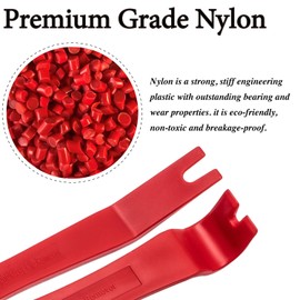 MEAJOO 5PCS Auto Trim Removal Tool Kit, No Scratch Plastic Pry Tool Kit, Auto Trim Removal Pry Tool, Car Panel Door Window Fastener Removal Tool Set for Vehicle Dash Radio Audio Installer (Red)