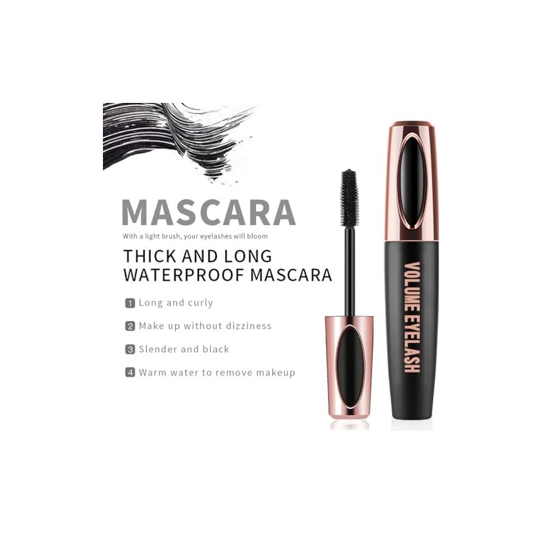 3 PCS 4D Silk Fiber Lash Mascara Waterproof Mascara Eyelash