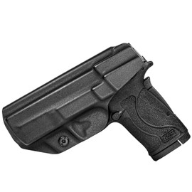 Amberide IWB KYDEX Holster Fit: S&W M&P 380 Shield EZ Pistol | Inside Waistband | Adjustable Cant | US KYDEX Made (Black, Left Hand Draw (IWB))