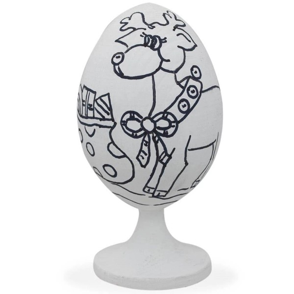 BESTPYSANKY Reindeer Unfinished Wooden Figurine