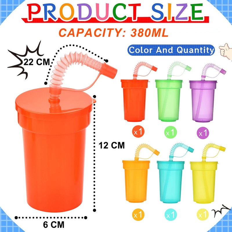 ALINK Pack of 6 Children's Party Cups, Plastic Cups, Drinking