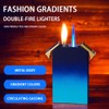Butane Lighter, Dual Flame Lighter, Windproof, Refillable Butane Torch (No