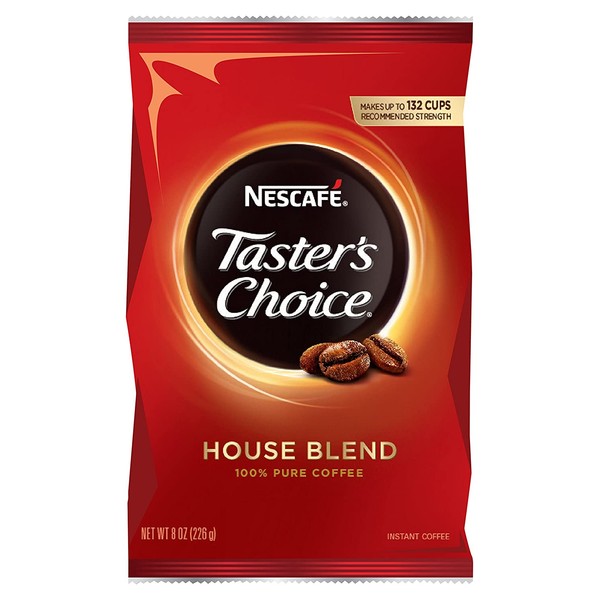Nescafe Instant Coffee, Taster's Choice Light Roast House Blend, 8 Ounce Bulk Bag