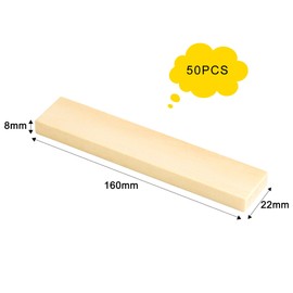 Joycabin Pack of 50 Wooden Blocks for Crafts, 160 x 22 x 8 mm Craft Wood Blocks Wooden Building Blocks Craft Blocks Wooden Wooden Sticks Craft Wood for DIY Projects and DIY Decoration Carving