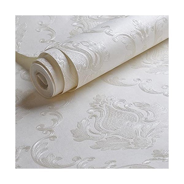 AMINAH DECO [Sample Link] Decorative Floral Wallpaper Non-Woven Cream White