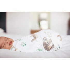 Large Premium Knit Baby Swaddle Receiving Blanket"Noah" by Copper Pearl