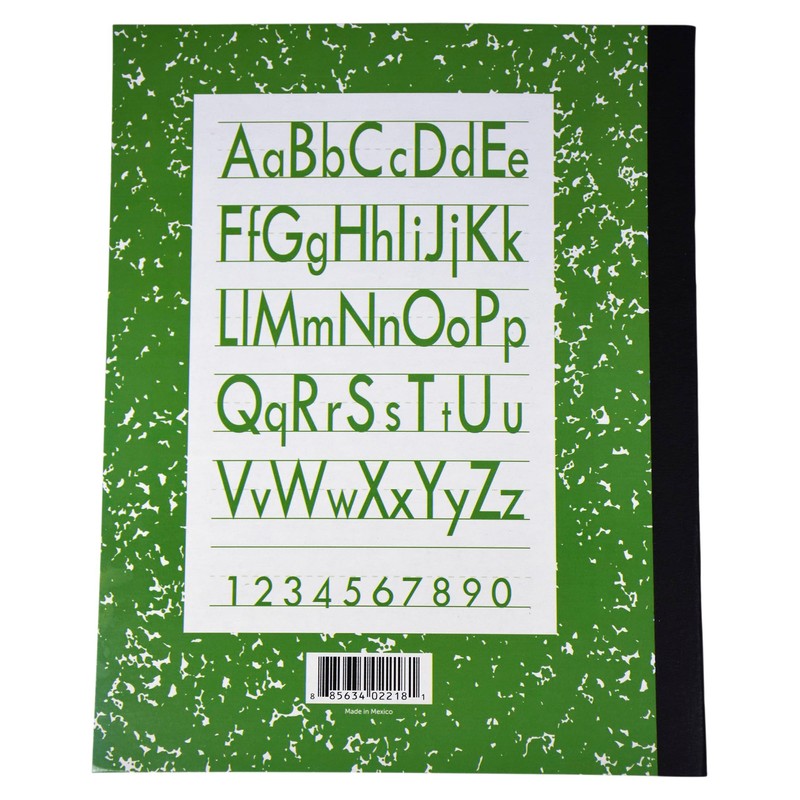 School Smart Skip-A-Line Ruled Composition Book, Grade 1, Green, 48