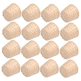 STOBAZA 16pcs Woven Basket Storage Basket Rustic Rattan Vase Flower Planter Pot Basket Woven Flower Basket Desktop Weaving Basket Tiny Party Favor Container Wood Small Wedding