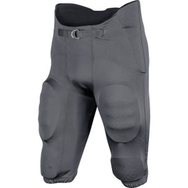 Champro Standard Terminator 2 Integrated Adult Football Pants with Built-in Pads, Graphite, Small