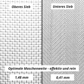 Germerott Bienentechnik Stainless steel honey sieve (double sieve) for easy and effective filtering of honey when harvesting to clean wax and other foreign bodies