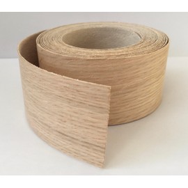 Vale Veneers 50mm Real Oak Wood Veneer - 5 metre Roll of Pre Glued Iron on Edging Tape/Banding/Cabinet/Shelving/Furniture