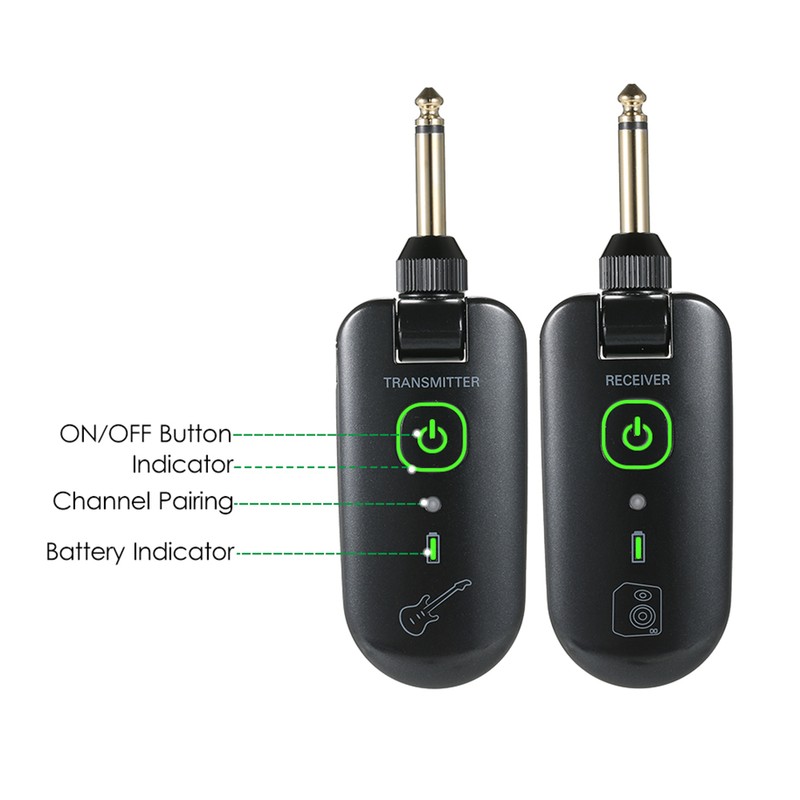 double W3 Portable UHF Wireless Guitar Transmitter and Receiver Set