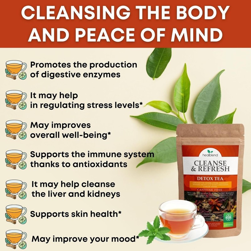 Herbal Detox Tea: Cleanse Tea for Digestive Health, Natural Energy