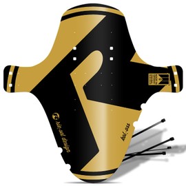 Riesel Design 1 x Mudguard - kol:OSS - XL MTB Mudguard Including Cable Ties / Stylish MTB Mudguard / Mountain Bike Mudguard as Splash Guard for All Wheel Sizes - 2023/24 (Gold)