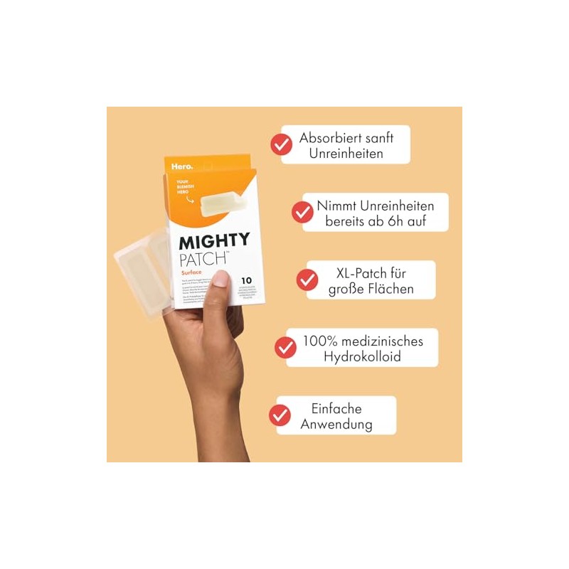 Hero Cosmetics Mighty Patch Surface Pimple Patches XL Hydrocolloid Patches