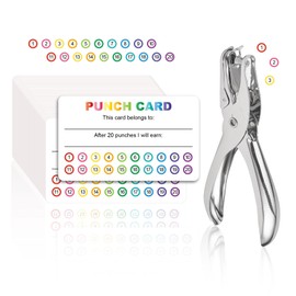 Reward Punch Cards, Classroom Incentives Behavior Punch Cards with Single Hole Puncher, 120Pcs Loyalty Punch Cards for Small Business, Special Education School Supplies Rewards for Kids