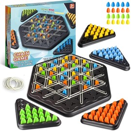 VIDSTW Triggle Game Triangle Chess Game Educational Triangle Chess Game Interesting Triggle Board Game Strategy Game with Rubber Bands Triangle for Family Reunions, Meetings with Friends