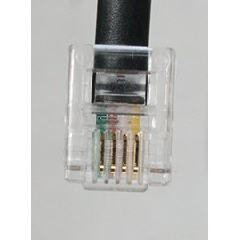 World of Data - 20m ADSL Cable - Gold Plated Contact Pins | High Data Speed | Internet Broadband | Router or Modem to RJ11 Phone Socket or Microfilter | Black