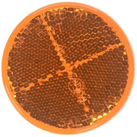 Truck-Lite 45A Amber 2-3/16" Round Stick-On Reflector (Adhesive Backing, Mounts On Any Clean Surface)