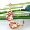 Navachi 18k Gold Plated Crystal Orange Zircon Snake Drop Dangle