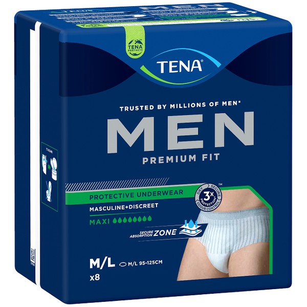 TENA For Men Protective Underwear Maxi M/L 8 Pack