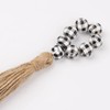 6Pcs Wooden Bead Napkin Rings with Jute Tassels Wooden Beads