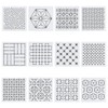FREEBLOSS 12Pcs 5.5 * 5.5inch Plastic Sashiko Stencils Drawing Stencils