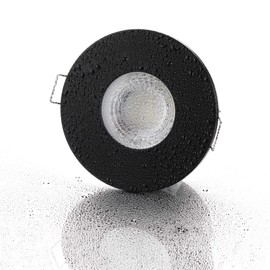 lambado® LED Spotlights for Bathroom IP65 in Black - Modern Ceiling Spotlight / Recessed Spotlight for Outdoor Use Including 230 V 5 W GU10 Spotlight Neutral White - Bright and Economical