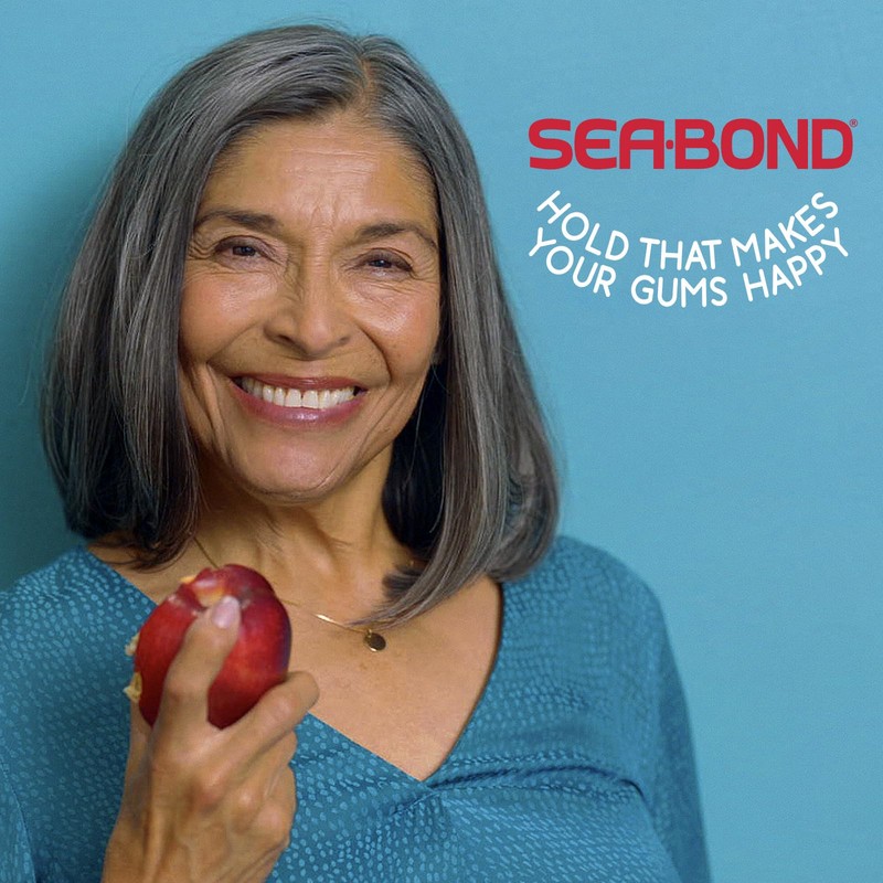 Sea-Bond Secure Denture Adhesive Seals, Fresh Mint Lowers, Zinc-Free, All-Day-Hold,