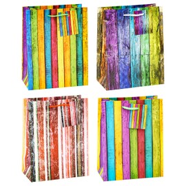 TSI Gift Bags Set Stripes, Medium, 3 Designs (Pack of 12)