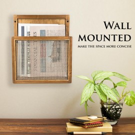 Pubgeer Wooden Wall Mounted Magazine Rack, Elegant Wall File Organizer, File Holder For Entryway Living Room Kids’ room and Office, Wall Magazine Holder, Hanging Mail Organizer (Brown)