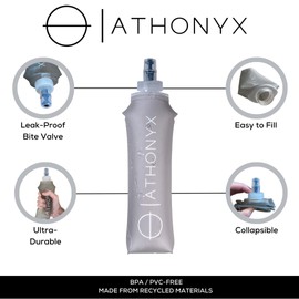 ATHONYX Soft Water Bottle 500 ml | Lightweight Collapsible Hydration Flask | Folding Bottle For Trail Running Hiking Cycling Ultra Marathon Camping | TPU