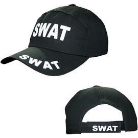 NuJake Adults Fancy Dress S.W.A.T Baseball Cap Adjustable Strap SWAT Team Cosplay Black