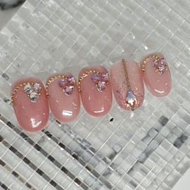 Graduation Party Handmade Nail Tips - Long Oval / 졸업파티 수제네일팁 - 롱오발