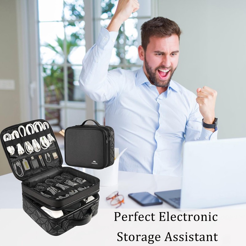 MATEIN Cable Organizer Bag, Waterproof Travel Electronic Storage, Shockproof Portable