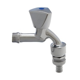 derClou24 Valve Outlet Valve 1/2 Inch Chrome-Plated Brass Shiny Polished with Hood Handle and Backflow Preventer and Pipe Aerator, Gold