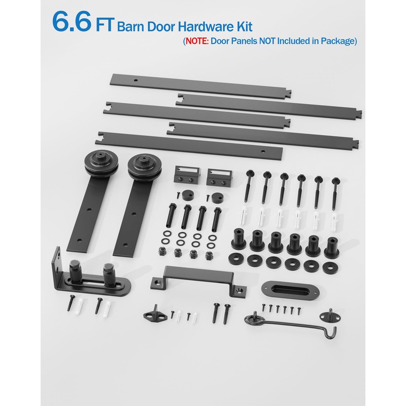 Titeck Barn Door Hardware Kit -6.6FT Sliding Door Hardware with