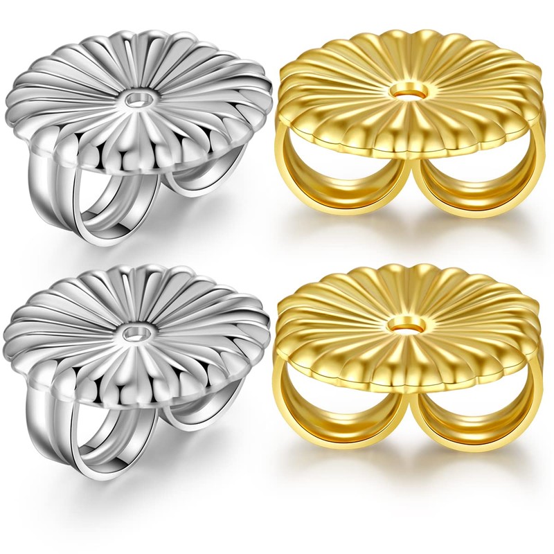 Earring Backs 18K White Gold Plated Sterling Silver Hypoallergenic Earring