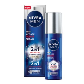 NIVEA MEN Luminous630 Anti-Age Power Cream 2in1 SPF30 50 ml, Crema viso uomo antirughe e antimacchie, Crema viso Acido Ialuronico e Thiamidol brevettato, Skincare uomo quotidiana con SPF 30