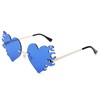 COASION Melting Heart Sunglasses for Women Men Trendy Design Rimless