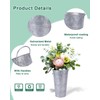 12 Inch Galvanized Metal Vases for Flowers - 6 Pcs