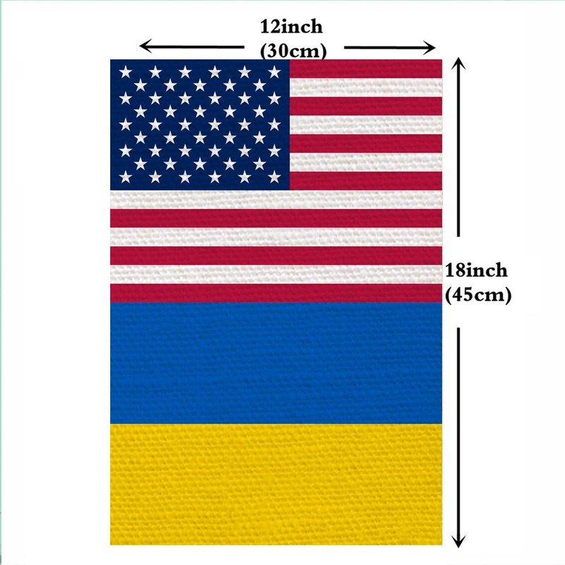 ANCONINE Double Sided Ukraine US Friendship Garden Flag 12x18 Inch