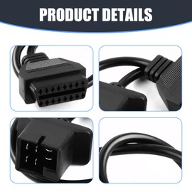 Sephile OBD2 Adapter Cable, 6 Pin to OBD2 16 Pin Scanner Harness Work with OBD2 Series Diagnostic Repair Instruments, Plug-and-Play Cable Code Reader, Compatible with Chrysler Models (Black)