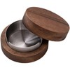 QYINXIU Wooden Ashtray, Ash Tray With Lid, With Stainless Steel
